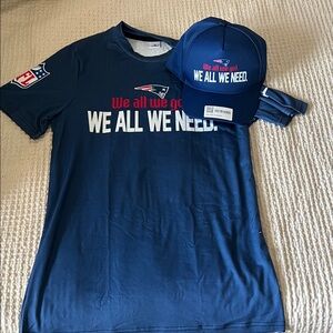 New England Patriots Navy Blue Shirt and Hat Combo